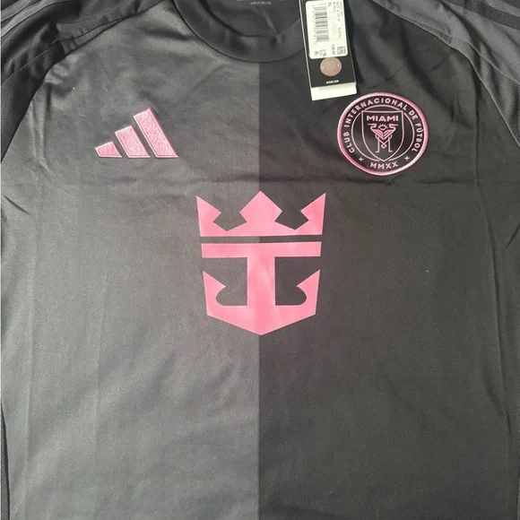 Adidas Black T-Shirt with Pink Emblem